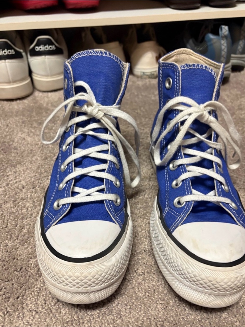 Converse High Top Sneakers - Blue with White Accents